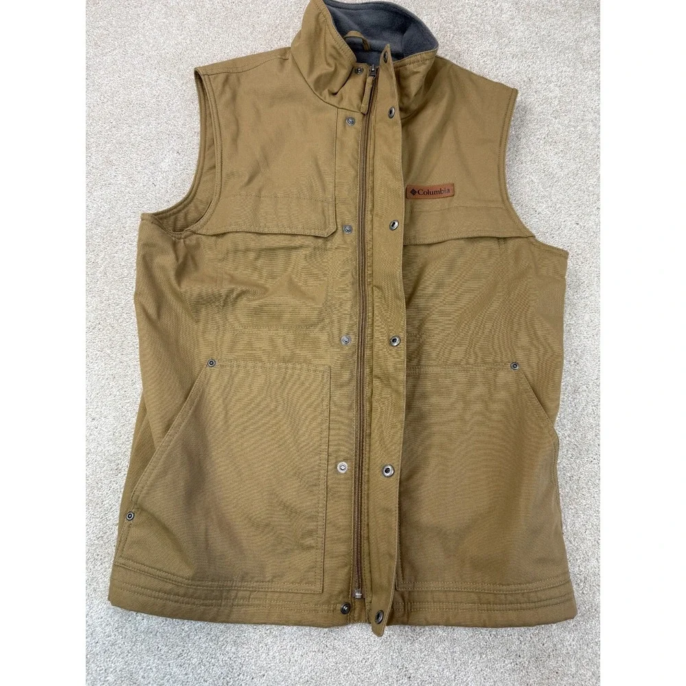 Columbia Larix Park Vest Men's MEDIUM Full Zip Snap Outdoor Workwear Hiking